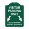 Signmission Parking Area Visitors Parking Only Valid Parking Permit Required with Both Side Down, GW-1824-23469 A-DES-GW-1824-23469 - alternate 1